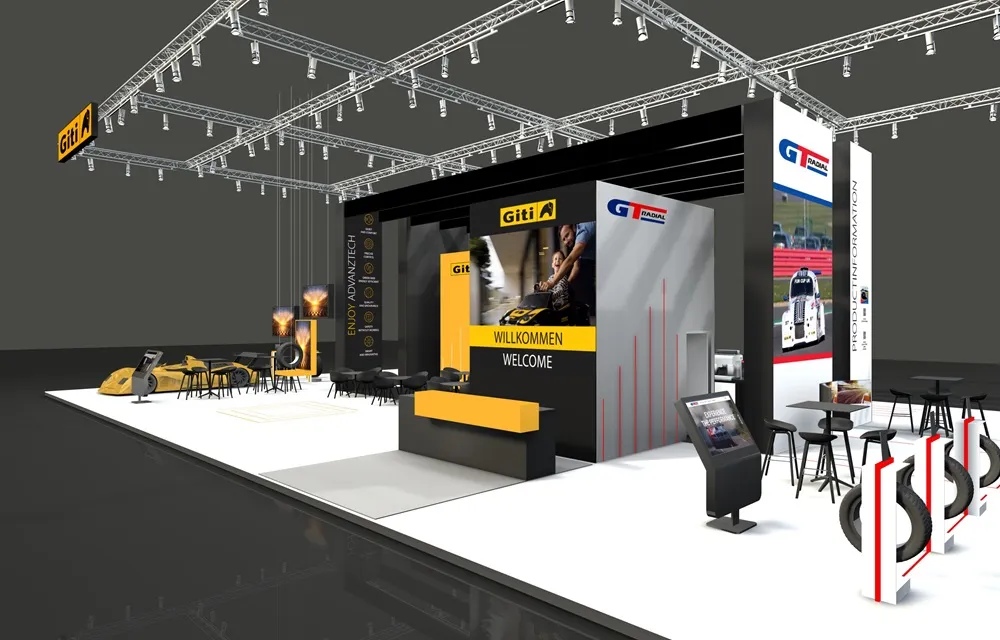 Graphic mock up of Giti Tire stand at the Tire Cologne 2024