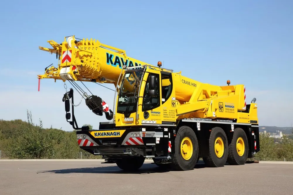 Image of a crane from Kavanagh Crane Hire sporting Michelin tyres