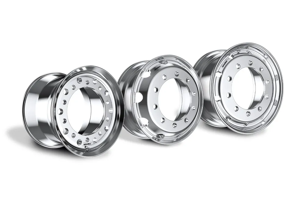 Three Speedline Truck wheels in a row