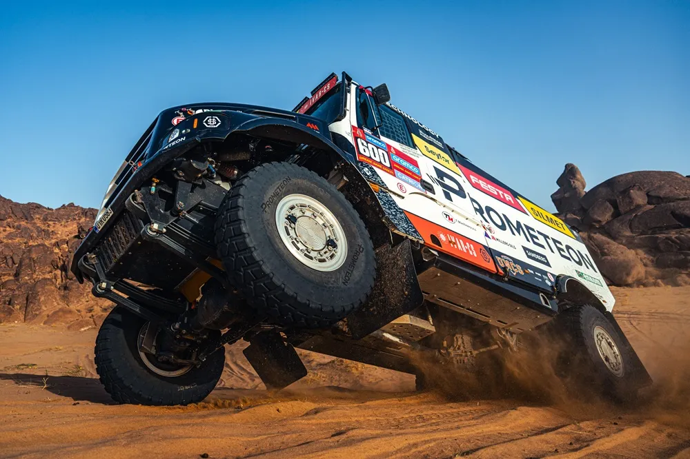 Dakar 2025 Truck Launching off a sandbank