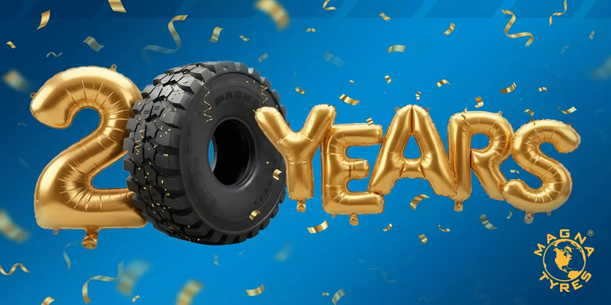 20 years logo of Magna Tyres